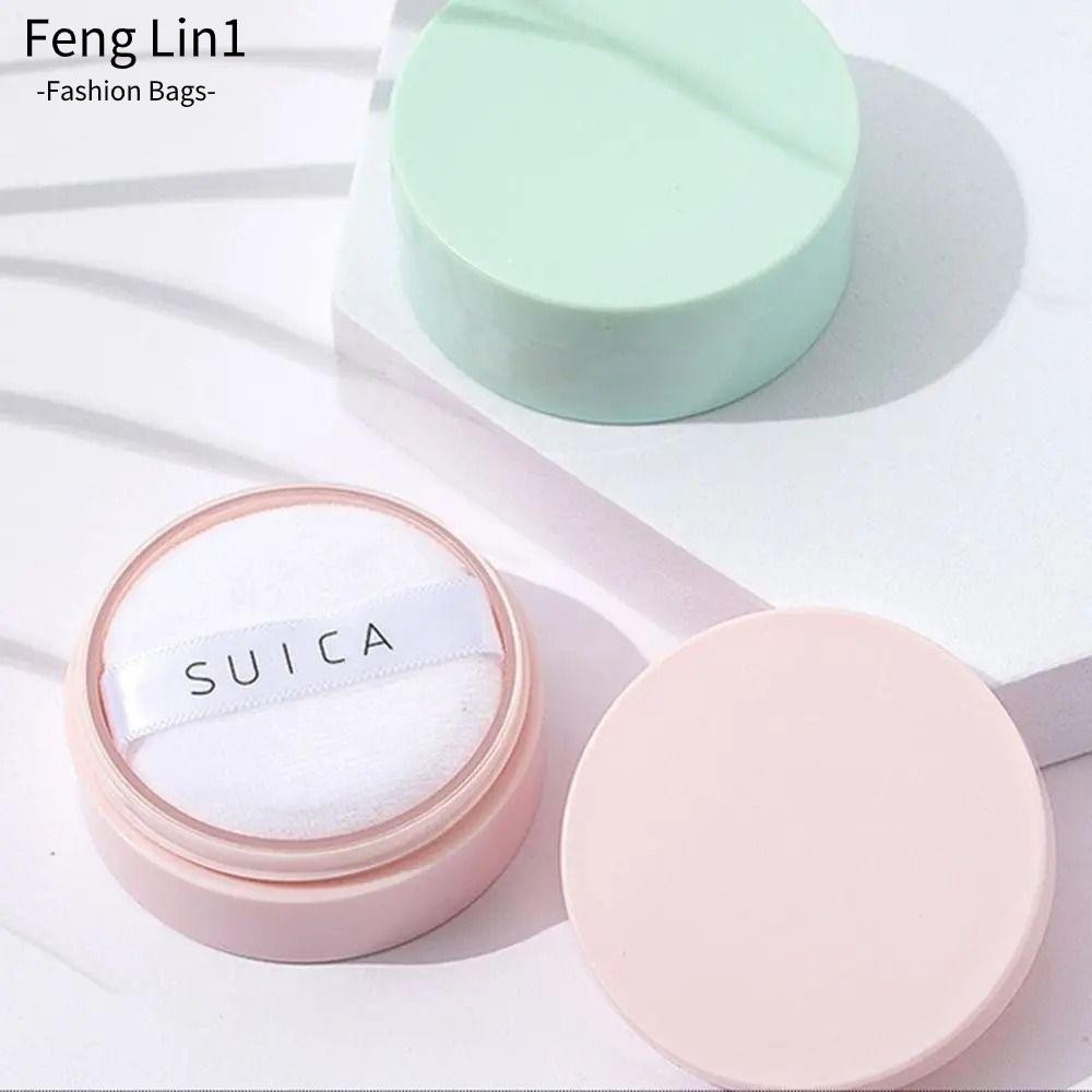 Fengling โถแป้งฝุ่นเปล่า 1 ชิ้น, แป้งพัฟฝาสีขาว Subpackage Dispersion กล่องแป้ง,|พร้อมภาชนะบรรจุเครื่องสําอาง Sifter 5g