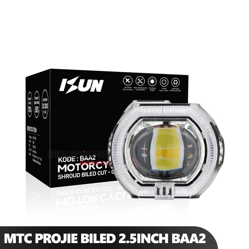 มินิโปรเจคเตอร์รถไฟหน้ารถจักรยานยนต์ BILED ตัด BILED Ala Ala Ala Ala Ala 2.5 นิ้ว Shroud Demon Unive