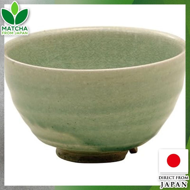 Marui Seiko Shigaraki Ware Hechimon Matcha Bowl Matchawan ทำใน Meizan Gal Green Glaze เส้นผ่านศูนย์ก