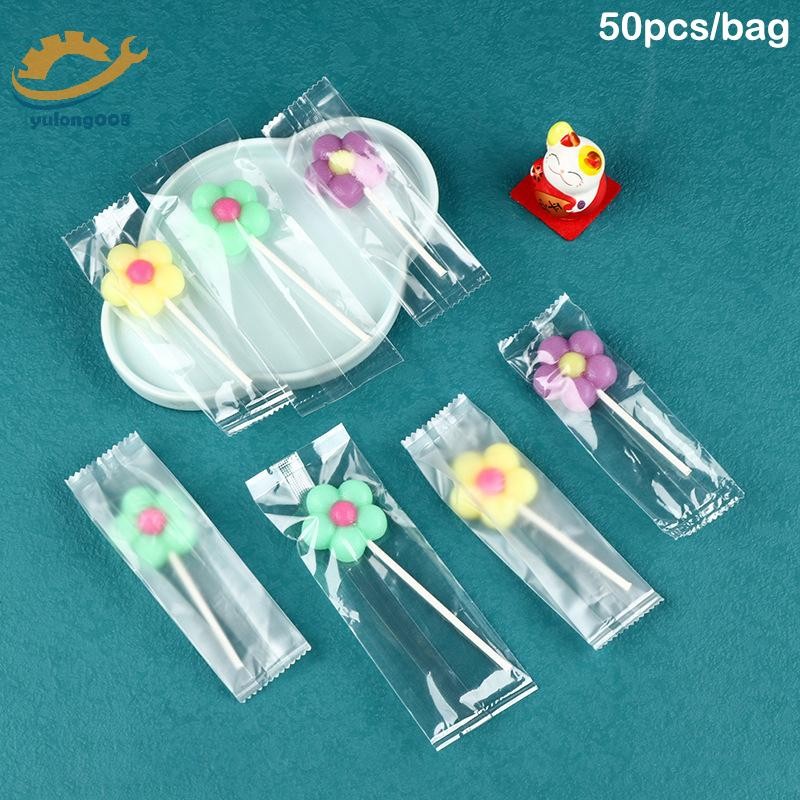 [MR] แพ็คเกจฝ้าโปร่งใส 50 ชิ้น Handmade DIY Lollipop ถุงบรรจุภัณฑ์เครื่องปิดผนึกถุงขนมน้ําตาล TH