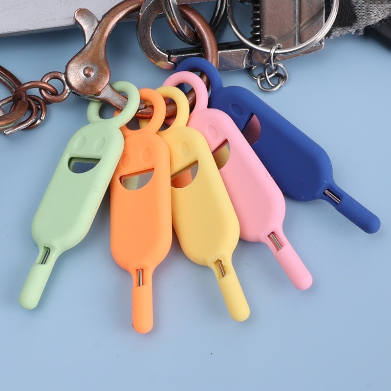 1/3/5 ชิ้น Anti-Lost ซิมการ์ด Eject Pin เข็มพร้อมฝาครอบซิลิโคน Universal โทรศัพท์มือถือเหล็ก Ejector Pin ซิมการ์ดถาดเปิด - รูปที่ 6