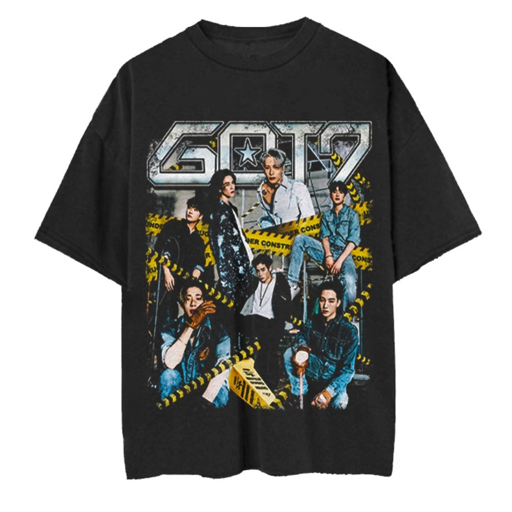 เสื้อยืดผู้ใหญ่ Music Kpop Band Group Got7 COTTON T-shirt Round Neck tops Unisex