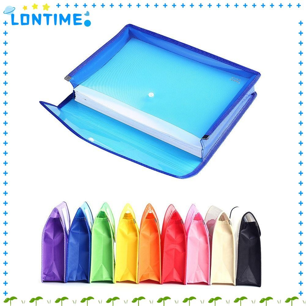 LONTIME A4 แฟ้มโฟลเดอร์ทนทานกันน้ําเครื่องเขียนเก็บกระเป๋าแฟ้ม Organizer