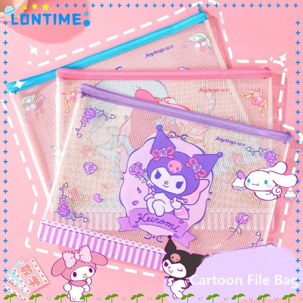 LONTIME A4 กระเป๋าเก็บของ, แฟ้มเอกสารตาข่าย PVC, น่ารัก น่ารัก Dalmatian กระเป๋าเอกสารอุปกรณ์การเรียน