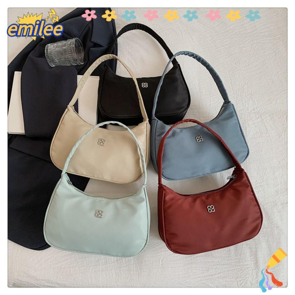เอมิลี ผู้หญิงใต้วงแขนกระเป๋า,กระเป๋าถือกระเป๋าสะพายความจุขนาดใหญ่,ลําลองสีทึบกระเป๋าเดินทางไนลอน กุ๊ย กระเป๋า