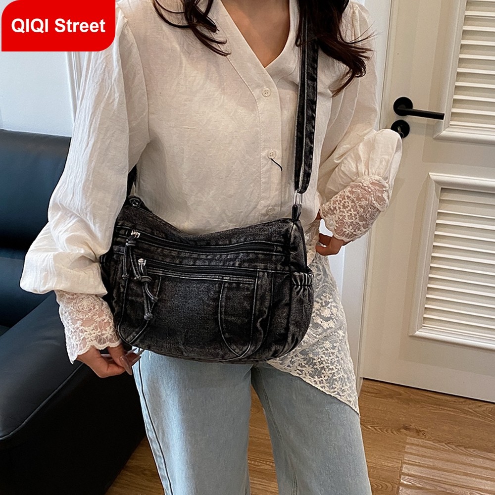 กระเป๋าสะพายข้างผู้หญิง,ผ้ายีนส์กันน้ํา กระเป๋าเดินทางคลาสสิก - รูปที่ 7