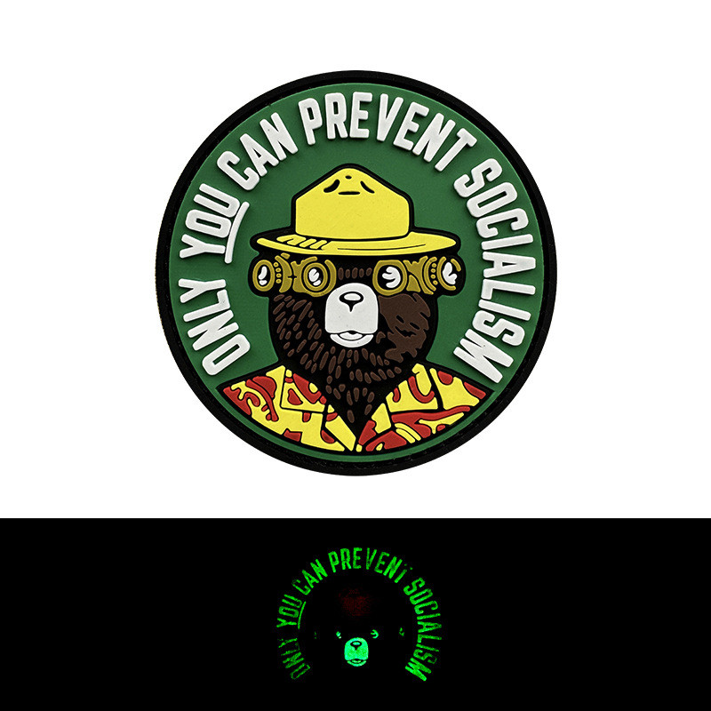 [แพทช์ Velcro แบบกําหนดเอง] HK Night Vision Hat Bear Military Morale PVC Tactics 3D Velcro Patch /Ba