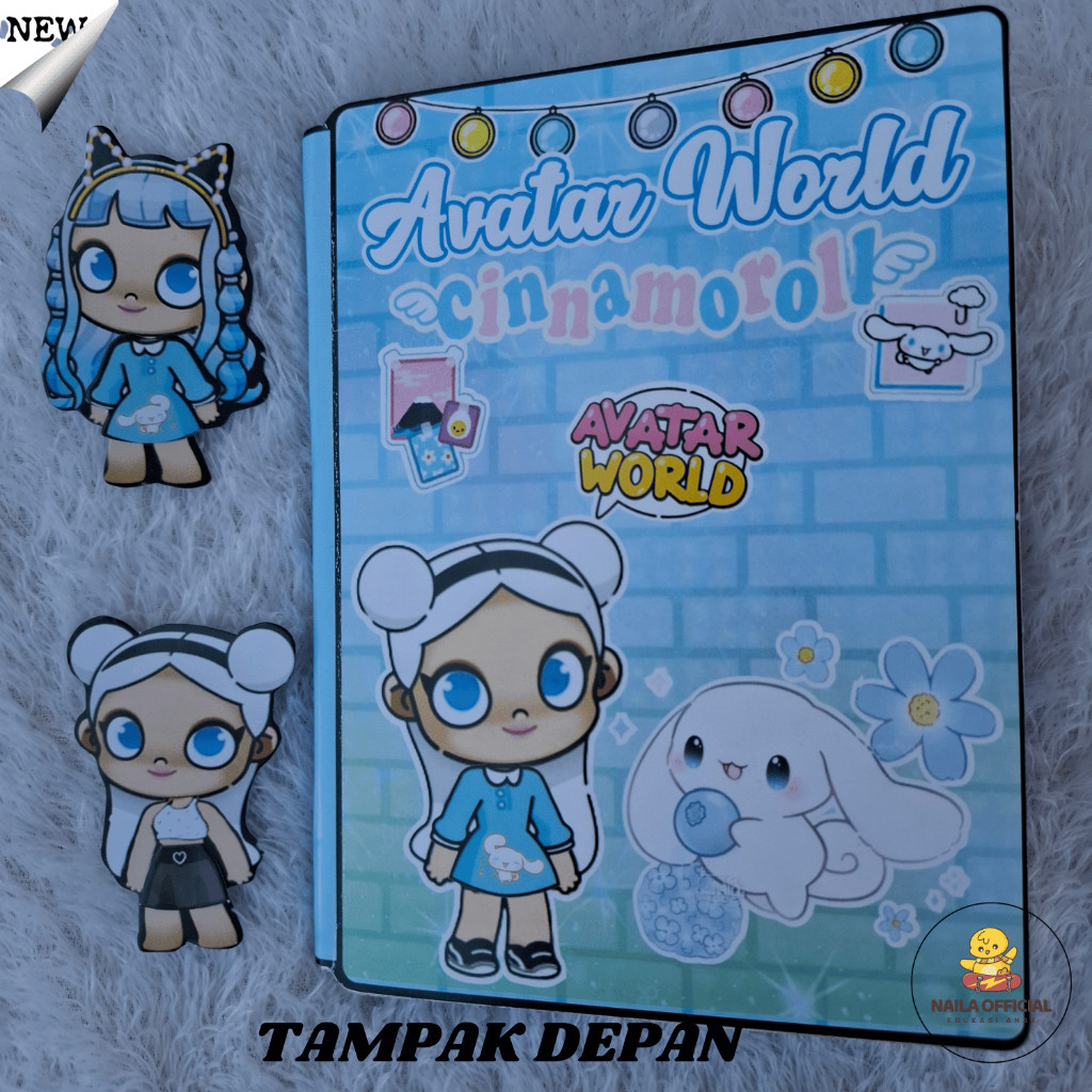 ตุ๊กตากระดาษ Avatar World Cinnamorol ใหม่ล่าสุด EDUCATIONAL ของเล่นสมบูรณ์ ASSEMBLE และ DISASSEMBLE Busy Quite Book