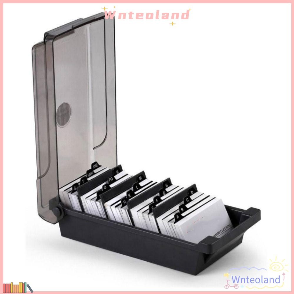 WNTEOLAND ออแกไนเซอร์, ที่ใส่นามบัตรสีดําพลาสติก, ที่เก็บกล่อง กล่องใส่บัตรเครดิต สํานักงาน