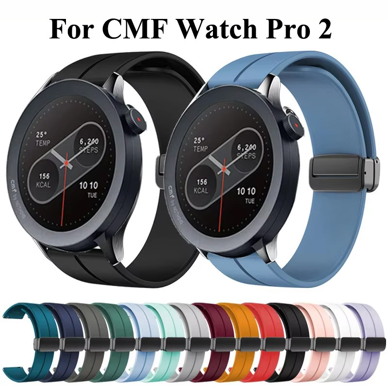 20 มม.22 มม.แม่เหล็กสําหรับ CMF นาฬิกา Pro 2 สร้อยข้อมือซิลิโคนสําหรับ CMF โดย Nothing Watch Pro สายรัดข้อมือสายกีฬา