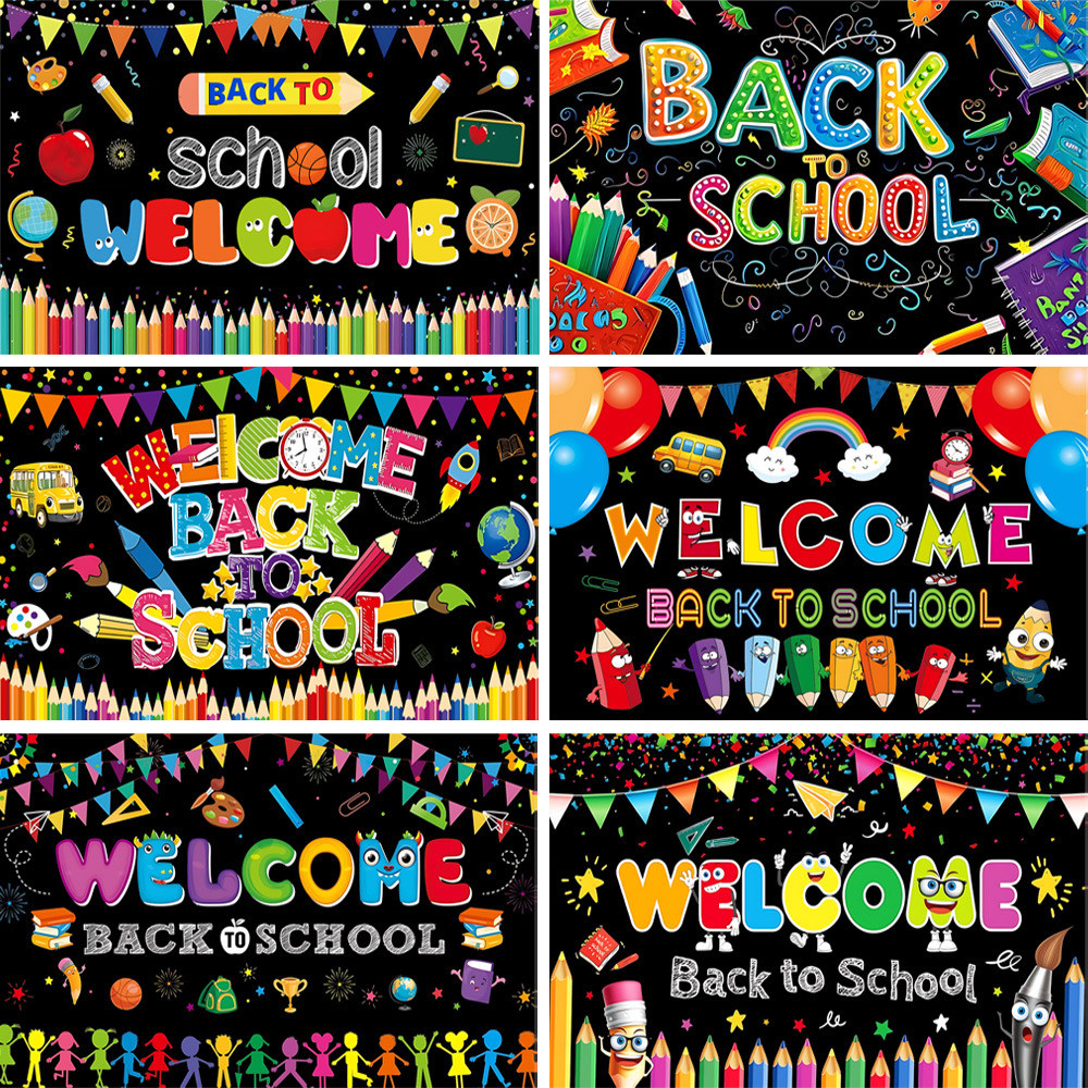[ยินดีต้อนรับ Back To School] 180*110 ซม. Start of The School Year Party ตกแต่งแบนเนอร์