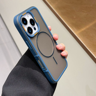 Blue blocking ป้องกันลายนิ้วมือวงกลมบางเคสโทรศัพท์แม่เหล็กที่แข็งแกร่งสําหรับ iPhone 11 12 13 14 15 16 Pro Max PlusปลอกAnti DROPฝาครอบแข็งแม่เหล็กสําหรับiPhone12Promaxกรณี