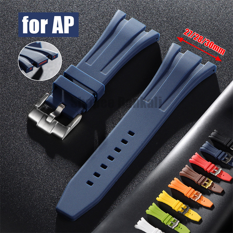 สายนาฬิกายางสําหรับ AP Royal Oak Offshore Series 27 มม.28 มม.30 มม.ยางนุ่มนาฬิกาผู้หญิงผู้ชายสร้อยข้