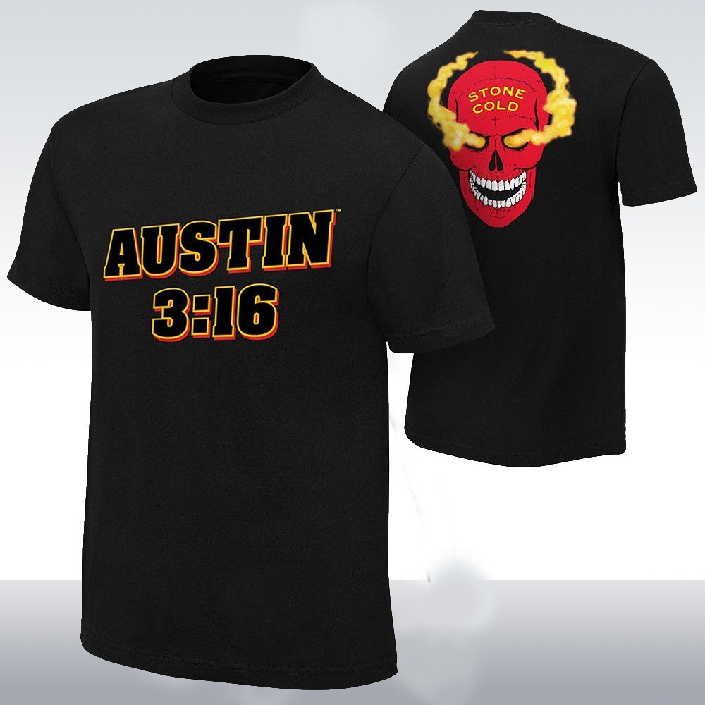 Hot selling shirts Wwe Stone Cold Steve Austin "Austin 3:16" fashion เสื้อยืด Red Skull S-5XL