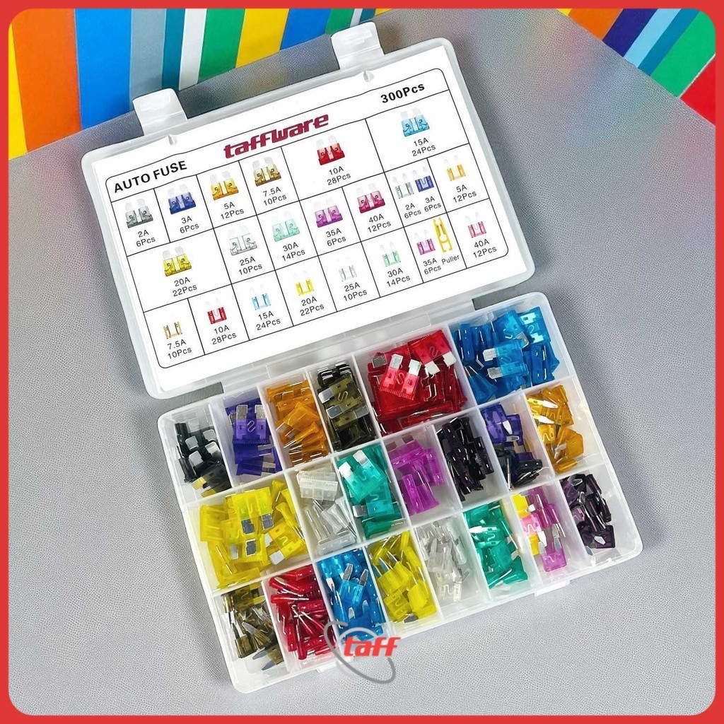Taffware ใบมีดฟิวส์รถยนต์ขนาดกลาง พร้อมกล่อง 300 ชิ้น - OC-300