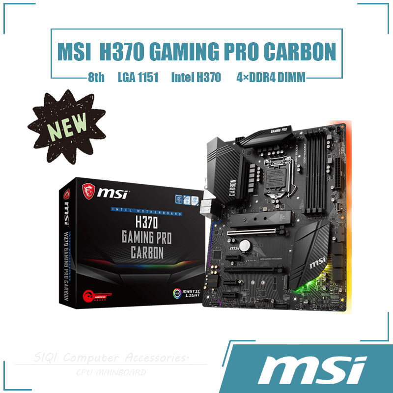 [ใหม่] MSI H370 GAMING PRO คาร์บอนเมนบอร์ด 4DDR4 DIMM Intel H370 LGA1151 เดสก์ท็อปเมนบอร์ด