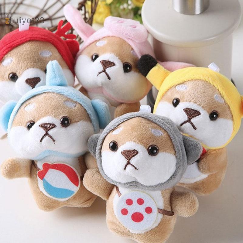 <zhuliye123> จี้สุนัข Shiba Inu Plush Key แหวนตุ๊กตาน่ารัก Key Chain กระเป๋าโทรศัพท์จี้ Nice