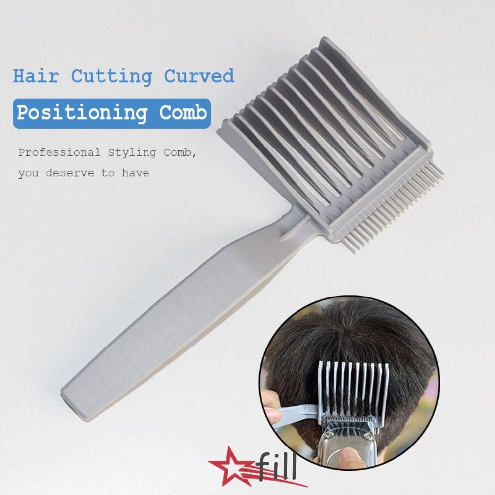 Fill ตัดผม Fade หวี, ผู้ชายจัดแต่งทรงผมเครื่องมือพลาสติกตัดผมหวี, Professional Ergonomic Gradienter Design Clipper หวีด้านบนแบน Salon