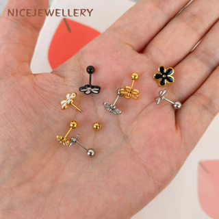 ต่างหูดอกไม้ 20G กระดูกอ่อน Tragus เจาะ 1 PC 316L สแตนเลสสตีลหู