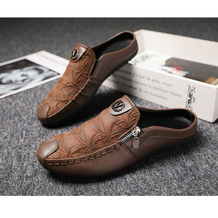 สไตล์ใหม่ครึ่งรองเท้าแตะ เมล็ดถั่ว รองเท้าผู้ชายขนาดใหญ่ฤดูร้อนครึ่งรองเท้าแตะรองเท้าผู้ชายรองเท้าขี้เกียจสบายๆ - รูปที่ 5