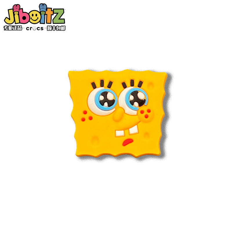 Hole รองเท้าอุปกรณ์เสริม jibbitz crocs อุปกรณ์เสริมรองเท้าดอกไม้ตกแต่งหัวเข็มขัด DIY SpongeBob SquarePants การ์ตูนรองเท้าหัวเข็มขัดเครื่องประดับ Texture รองเท้าดอกไม้