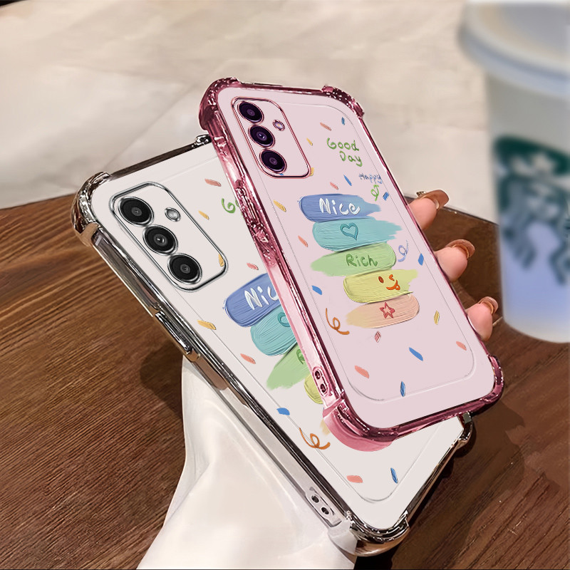 ปลอก Samsung A14 5G A24 4G A34 A54 เคสโทรศัพท์ 2025 ใหม่ซิลิโคนป้องกันสี่มุม NICE