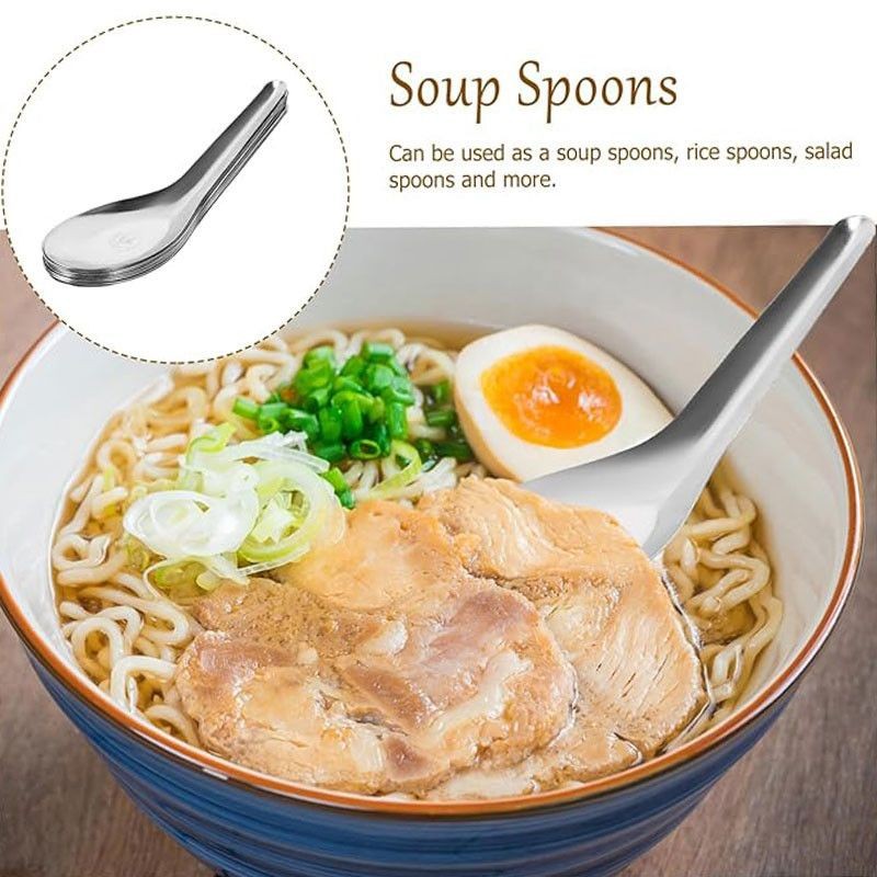 ชุดช้อนส้อมสแตนเลส-ช้อนซุป,ที่ตักชาและกาแฟ,ช้อนข้าวแบน-อาหารเย็นในครัวและอุปกรณ์ - รูปที่ 4