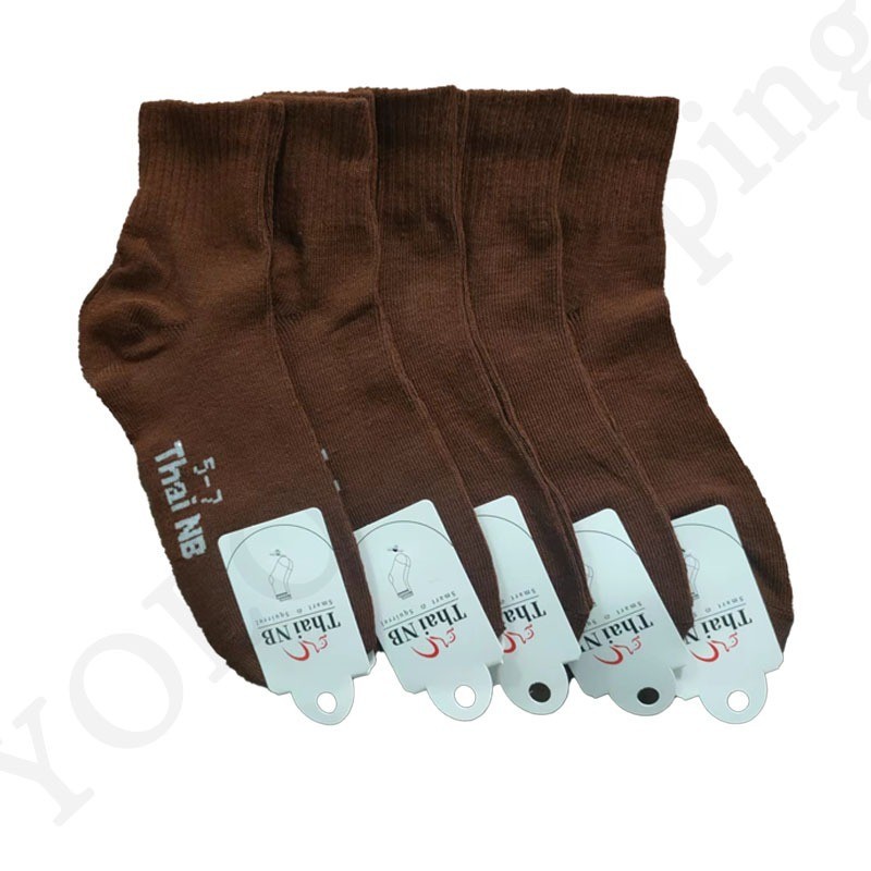 ถุงเท้าสีน้ำตาล ยกแพ็ค 12คู่ ถุงเท้านักเรียน 4 Size สวมใส่สบาย หุ้มข้อ พร้อมส่ง คุณภาพดี ระบายอากาศดี ผ้าฝ้าย - รูปที่ 4
