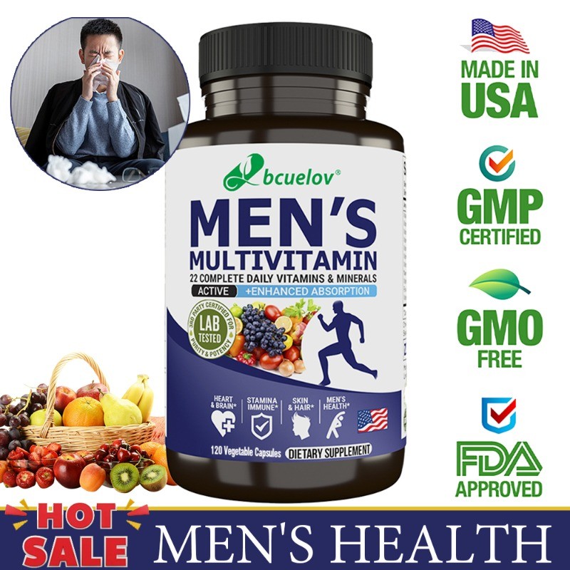 อาหารเสริมวิตามินรวมสําหรับผู้ชายส่งเสริมโรคหลอดเลือดสมองและระบบประสาทสุขภาพและสุขภาพกล้ามเนื้อ 120 แคปซูล