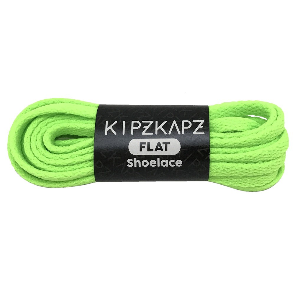 KIPZKAPZ FS18 Neon Green - เชือกผูกรองเท้าแบบแบน 6mm