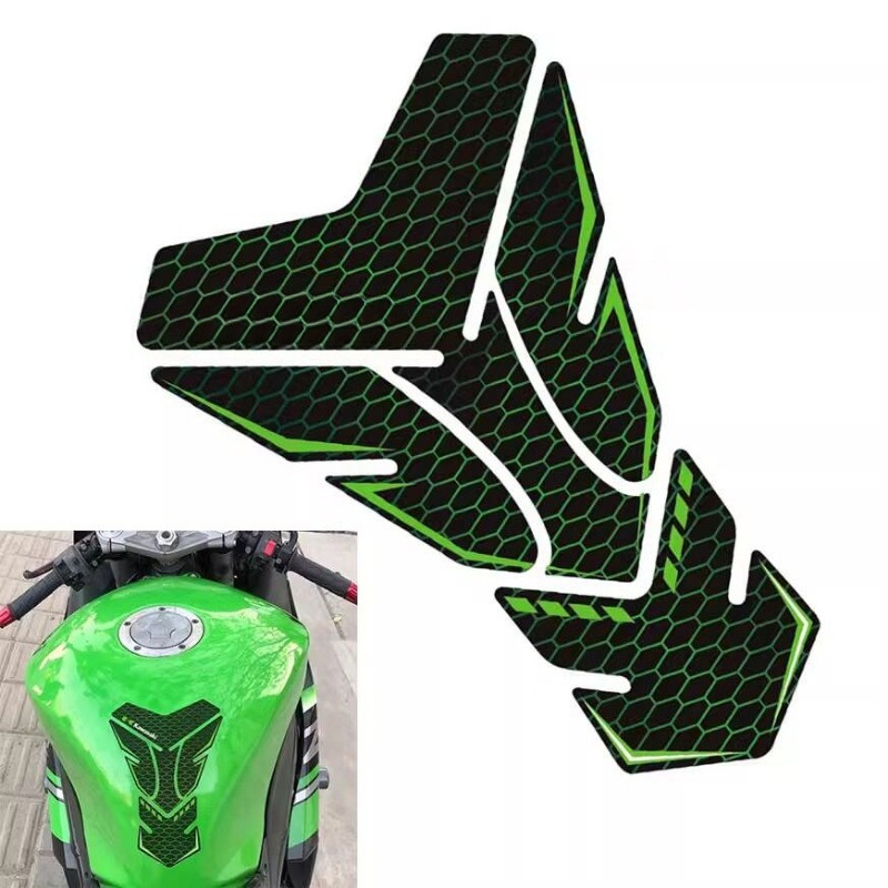 สําหรับ Kawasaki Ninja 250 300 400 650 1000 ZX6R ZX10R รถจักรยานยนต์ 3D การใช้น้ํามันถังแก๊ส Pad Tankpad Decal Protector สติกเกอร์