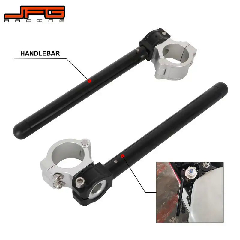 MoMotorcycle Handlebar Universal Racing Adjustable CNC Clip On Ons Fork Handle Bar Cafe Racer Moto 3