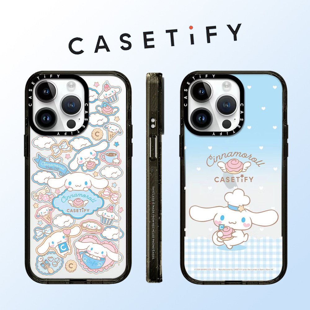 Casetify การ์ตูนน่ารักสุนัขสีขาวโปร่งใสกันกระแทกอะคริลิคเคสโทรศัพท์สําหรับ iPhone 16 Pro Max 15 Plus 14 ProMax 13 12Pro 12 11 โทรศัพท์กันกระแทกขอบนุ่มฮาร์ดป้องกันกรณี
