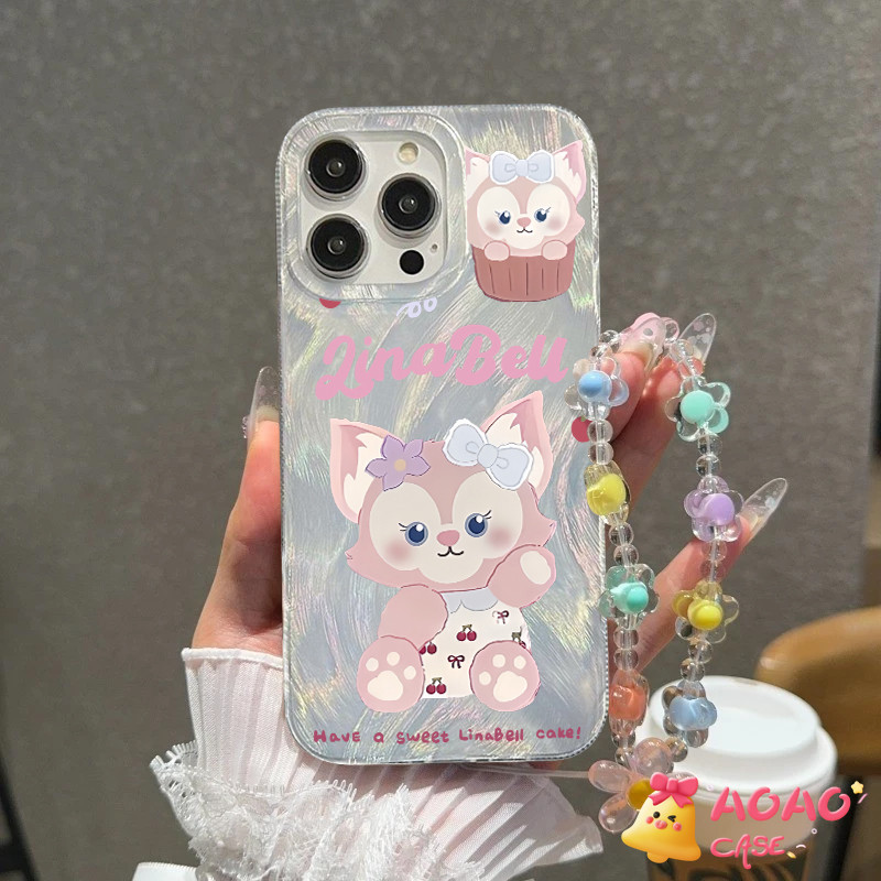 การ์ตูนน่ารักดิสนีย์ลินเบลล์สร้อยข้อมือนุ่ม เคสIPhone 15 11 16 13 12 14 Pro Max 16 8 7 14 15 Plus XR XS MAX X SE 2020