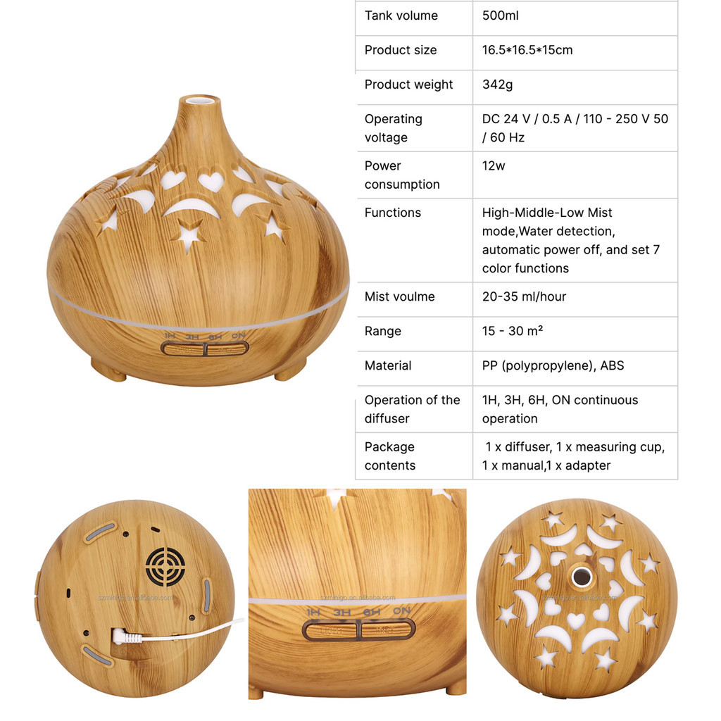 Aroma Humidifierเครื่องพ่นไอน้ำอโรม่าลายพระจันทร์ดวงดาว รูปที่ 8