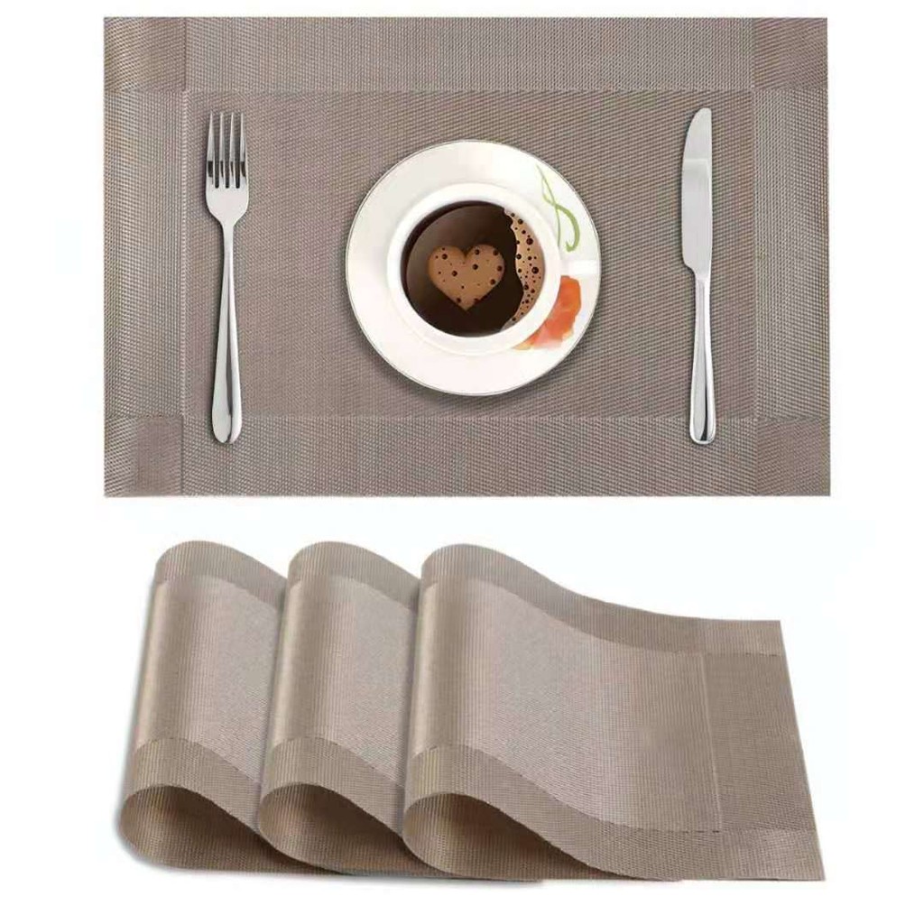 แผ่นรองจาน ที่รองจาน PVC 45×30 CM 3 สี กันน้ำ กันลื่น ทนความร้อน ทำความสะอาดง่าย