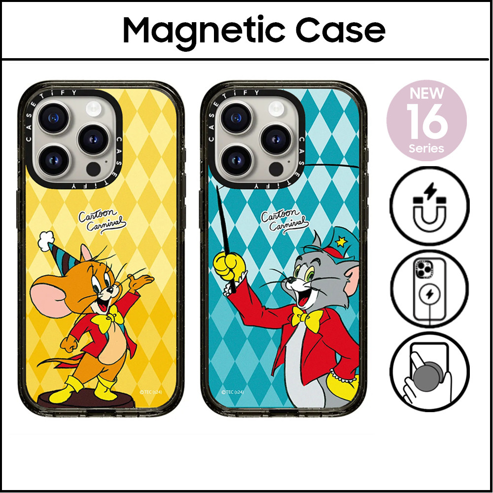 Caseti Tom and Jerry เคสอะคริลิคพลาสติกแข็งสําหรับ iPhone 16 11 12 13 14 15 Plus Pro Max Casing