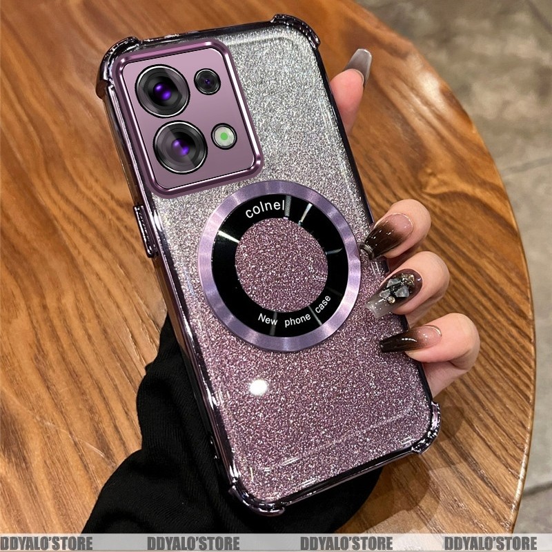 ถุงลมนิรภัยสําหรับ Redmi note 13 note 13 Pro Electroplated สี่มุม anti drop Glitter เคสโทรศัพท์แม่เหล็กดูด TPU ปกอ่อน