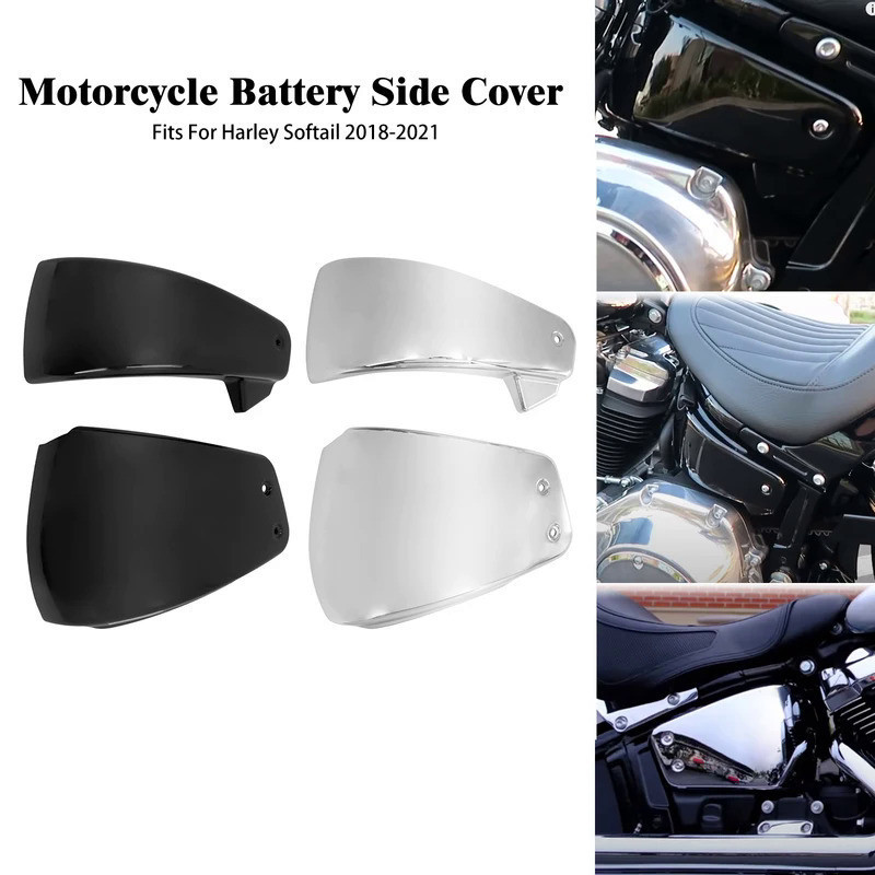 CM ฝาครอบข้างมอเตอร์ไซค์ ABS แบตเตอรี่สำหรับ Harley Softail รุ่น Street Bob Breakout Fxdr Heritage ม