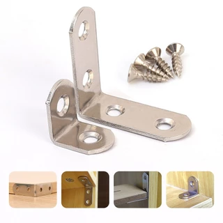 Stainless Steel L-shaped Right-angle Corner Code Fixed Bracket Furniture Connector Bathroom Thickened Partition Corner