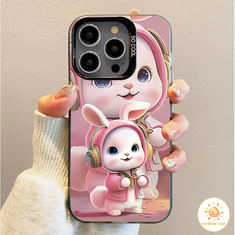 🔥GOOD🔥 เคส iPhone เรียบง่ายสไตล์อะนิเมะกระต่ายแฟชั่น 3 มิติ ไอโฟน11 For iPhone12 13 14 15 16 Pro MAX X XS XR XS 7 8Plus