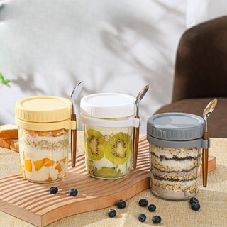 ถ้วยข้าวโอ๊ต ความจุ 350 มล.พร้อมฝาปิด+ช้อน แก้วปิดผนึกแบบพกพ…