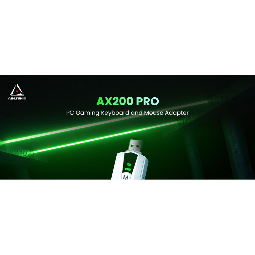 อะแดปเตอร์เมาส์คีย์บอร์ด AIMZENIX AX200PRO ตัวแปลงประสิทธิภาพสูง  | เข้ากันได้กับเกม เฟรมต่อวินาที ยอดนิยม | แพลตฟอร์ม PC & NS