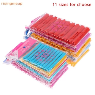 [risingmeup] 1 ชุด 11 ขนาด Hair Perm Rods Kit แท่งถาวรเย็น ม้วนดัดผมพลาสติก