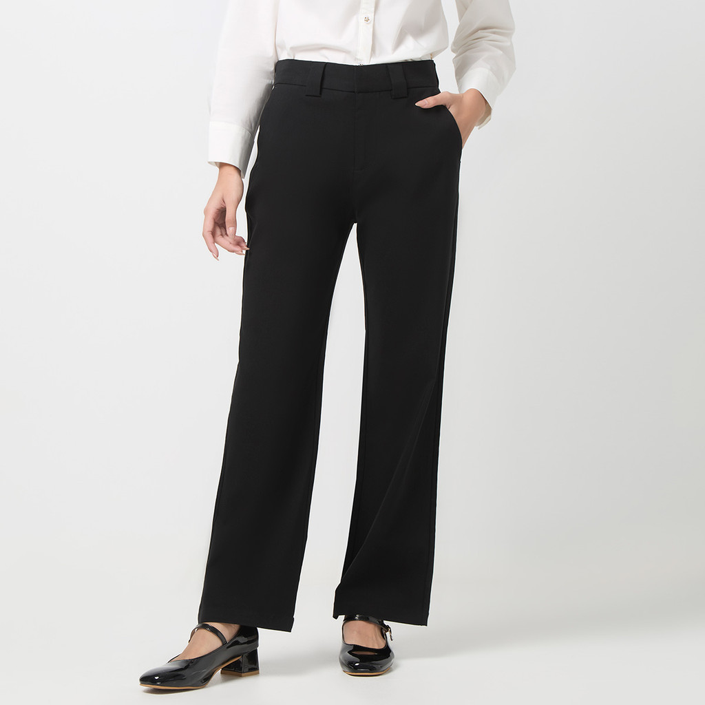 EP กางเกงขายาว ทรงขาตรง ผู้หญิง สีดำ I Straight Leg Trousers I 00893