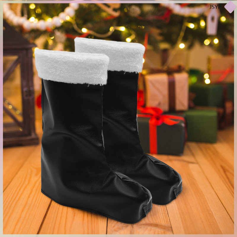 1 คู่ซานตาคลอสเครื่องแต่งกาย Boot Cover Santa Claus คอสเพลย์รองเท้า Xmas Party ตกแต่ง