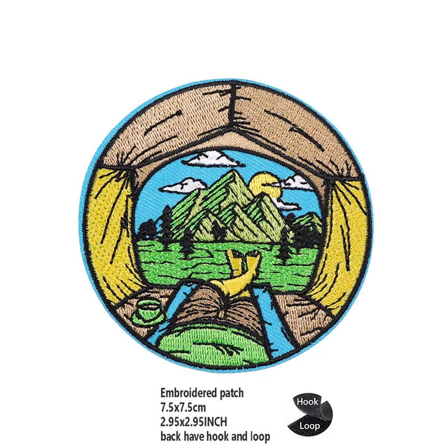 แพทช์ตีนตุ๊กแก ป้ายกระเป๋ากลางแจ้ง คอลเลกชันตั้งแคมป์ Skull Landscape Badge Alpine River Star บุคลิกภาพ Armband DIY เสื้อผ้ากระเป๋าเป้สะพายหลัง Patch - รูปที่ 3