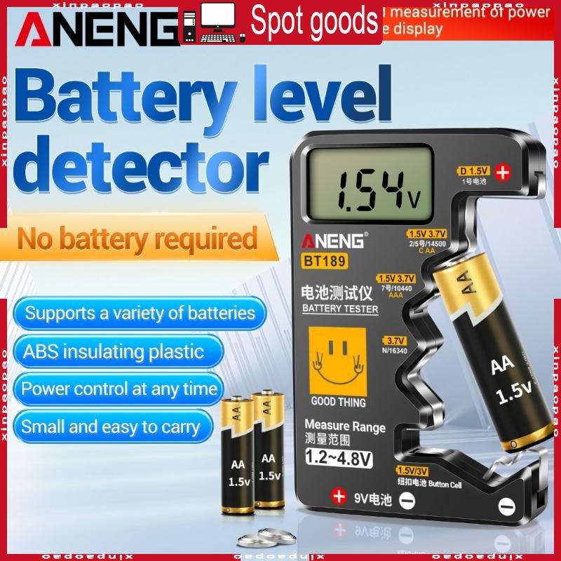 Xi เครื่องทดสอบสากลแบบดิจิตอล Checkered สําหรับ AA AAA DN 9V 1 5V เซลล์ปุ่มแบตเตอรี่ขนาดเล็ก
