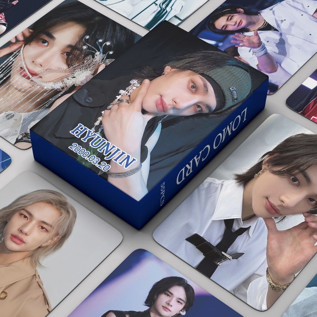 55 Stray kids Hyun Jin การ์ดรูปถ่ายเดี่ยว Hyun Jin การ์ด Hyun Jin-STAR การ์ดรูปถ่ายเงา RXK + 1RXK