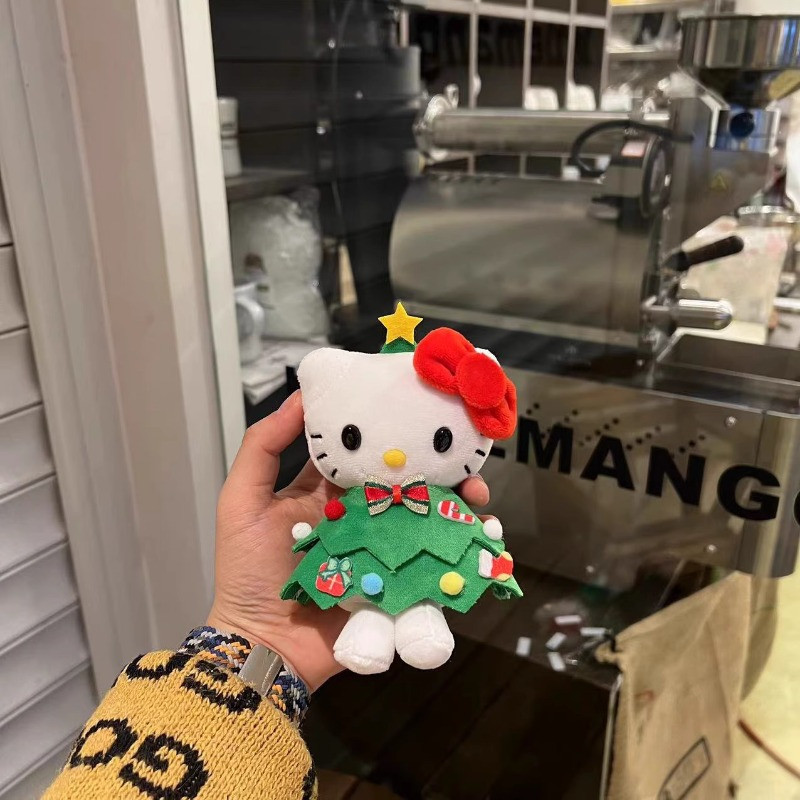 คริสต์มาสคิตตี้แมวจี้การ์ตูนน่ารักตุ๊กตาตุ๊กตากระเป๋าจี้คู่พวงกุญแจ ของขวัญวันหยุดคริสต์มาส